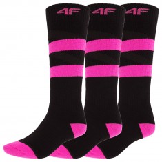 4F Skisocken, Damen, 3 Paar, schwarz