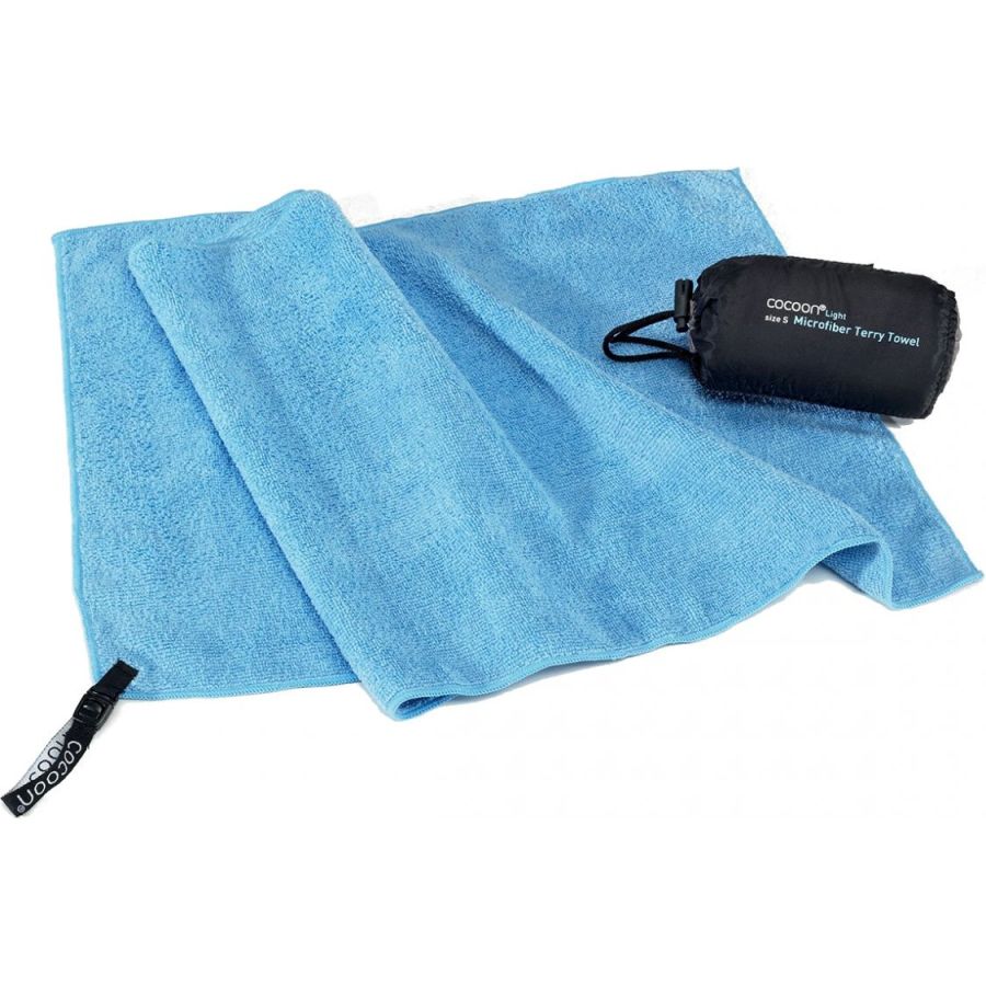 Cocoon Terry Towel Light, toalla de microfibra, azul claro