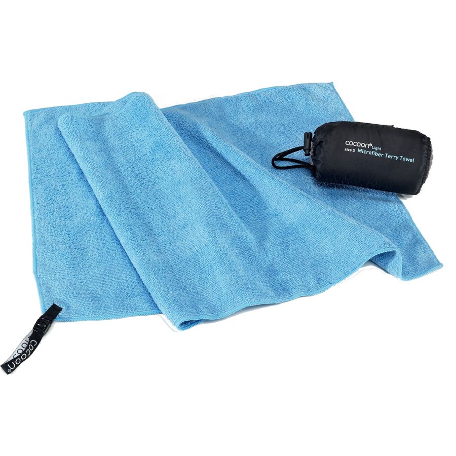 Cocoon Terry Towel Light, Mikrofaser Handtuch, hellblau
