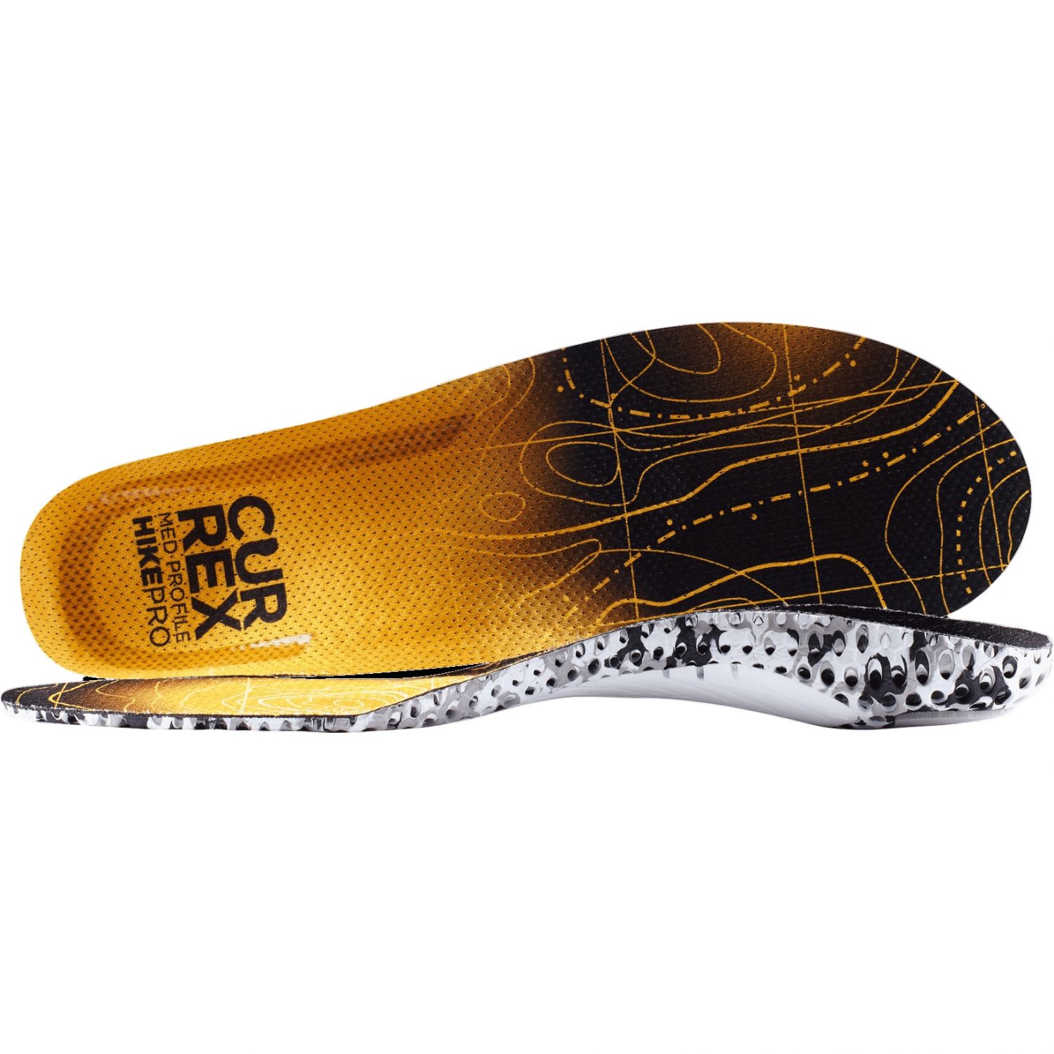 CURREX HikePro Einlegesohle – Deine neue Dimension des Wanderns. Dynamische Performance Einlegesohle für Walking, Hiking oder Spaziergänge,Gelb (Mid Profile),EU 42-44 (Tag L)