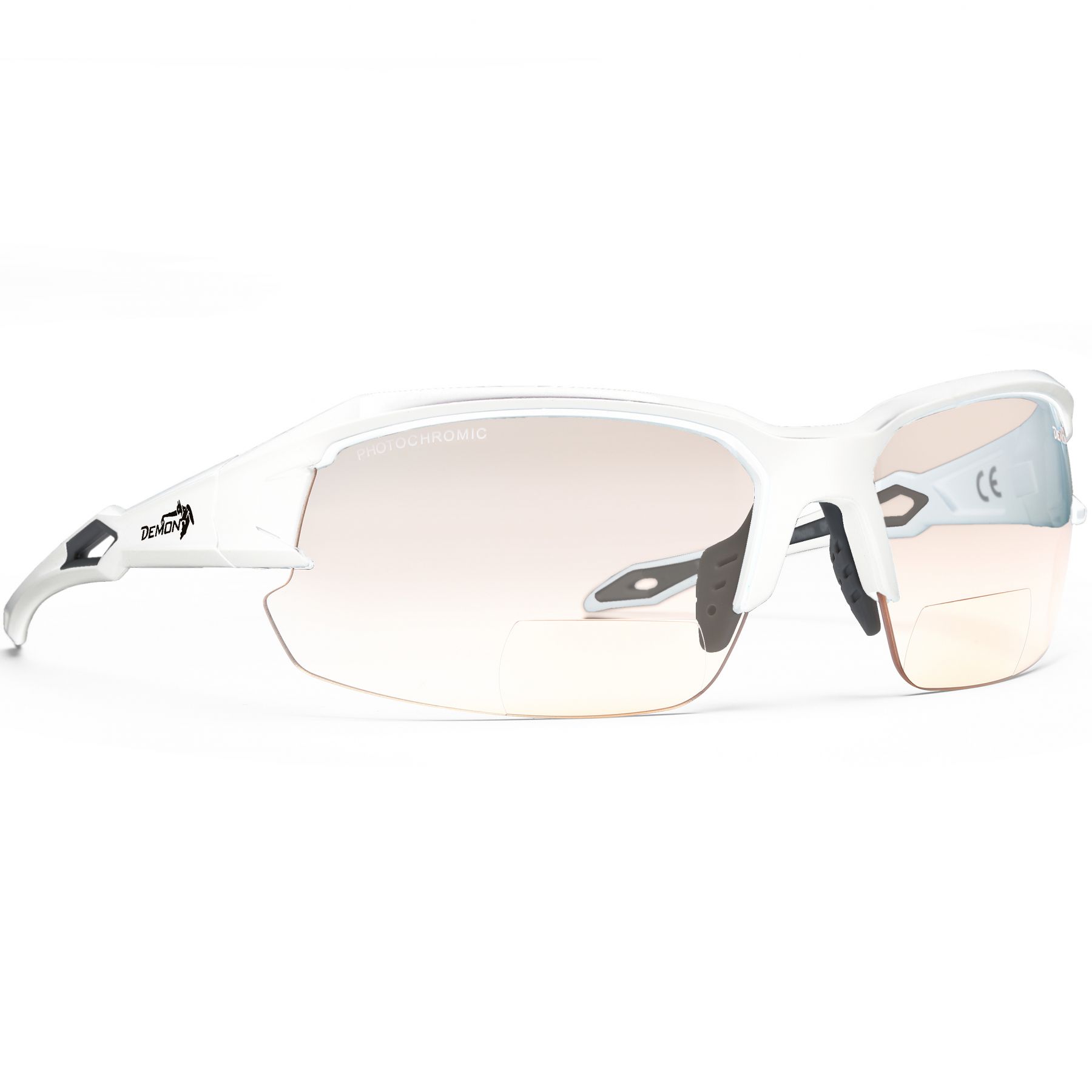 Demon Tiger Photochromic, Sonnenbrille mit Lesefeld, weiß