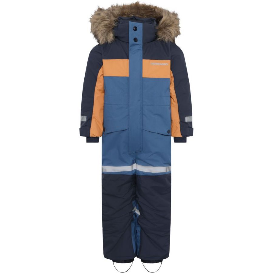 Didriksons Bjärven, Schneeanzug, Junior, blau/orange