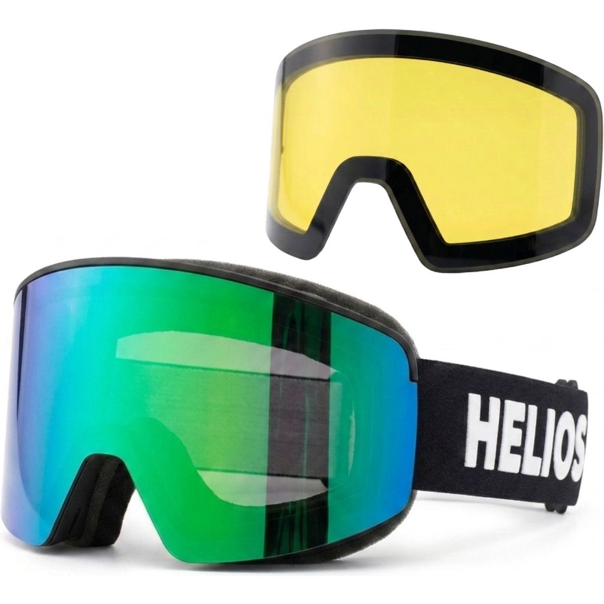 Helios View Magnet, Skibrillen, schwarz/grün