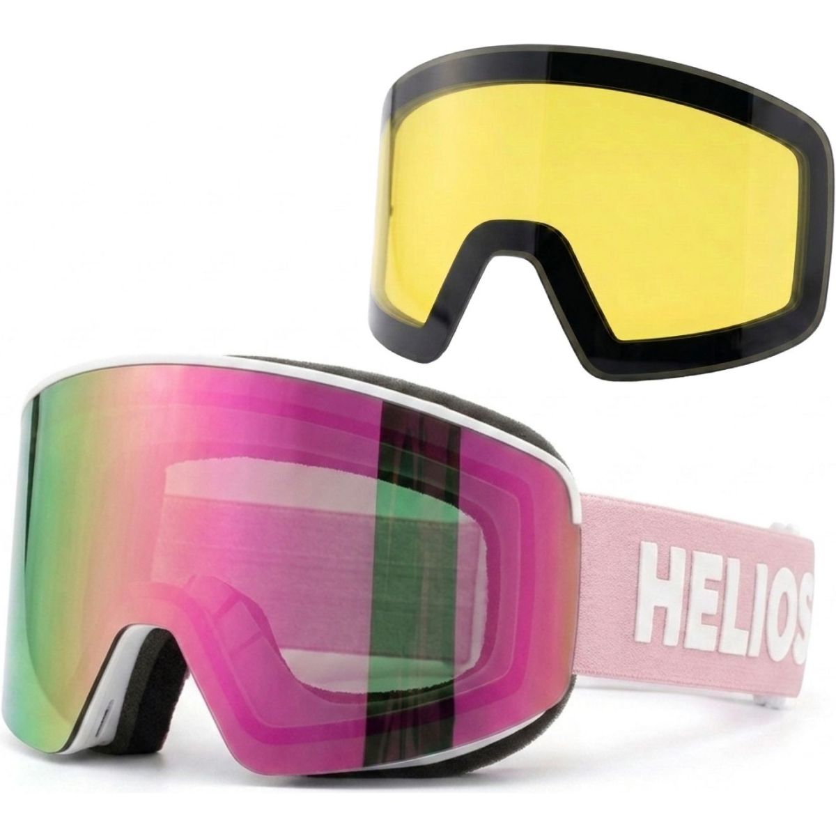 Helios View Magnet, Skibrillen, Weiß/pink