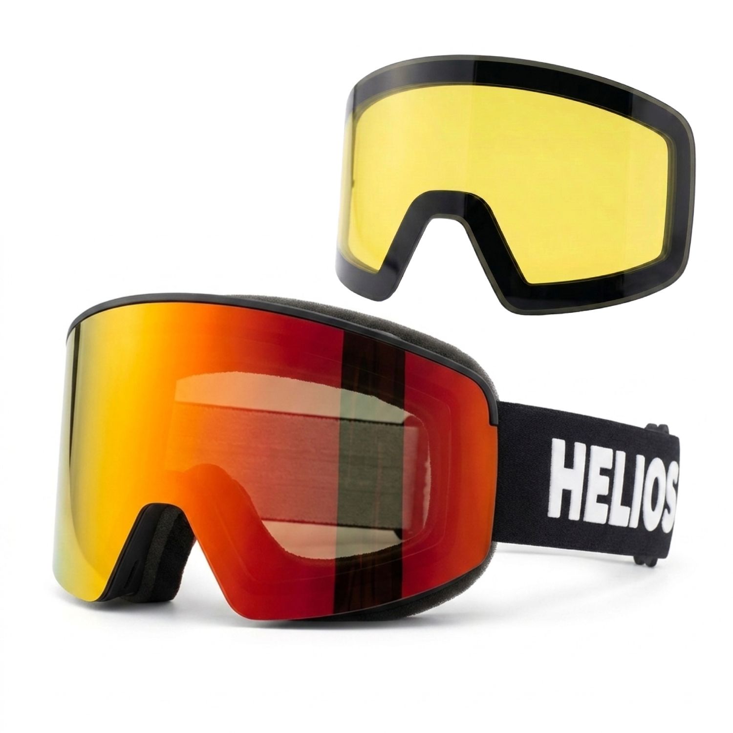 Helios View Magnet, Skibrillen, schwarz/rot