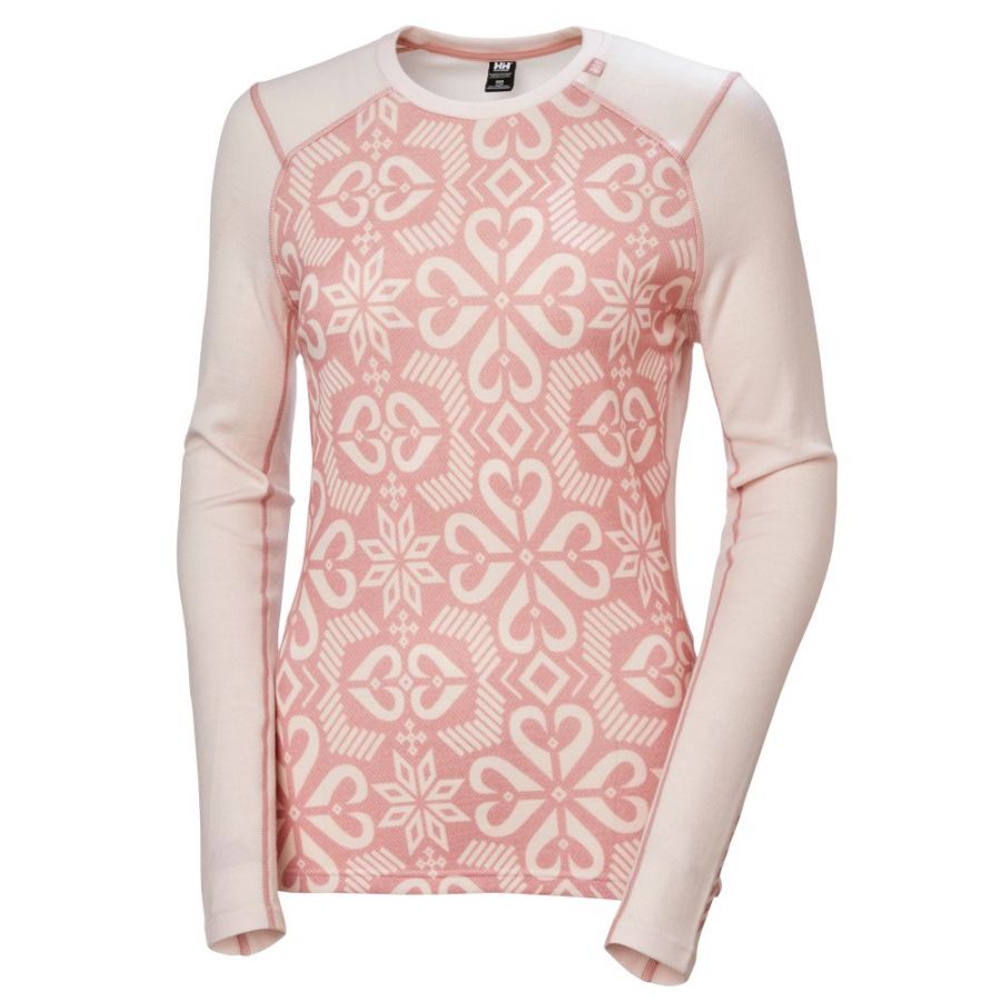 Helly Hansen Lifa Merino Midweight Graphic Crew, Damen, rosa