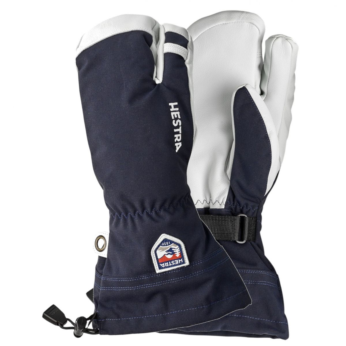 Hestra Army Leather Heli 3 Finger Skihandschuhe, dark blue