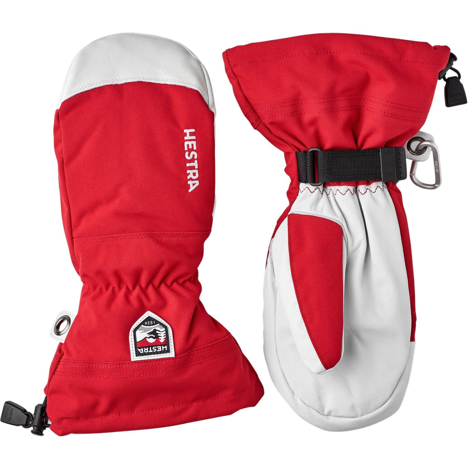 Hestra Army Leather Heli Ski, Skifäustlinge, rot