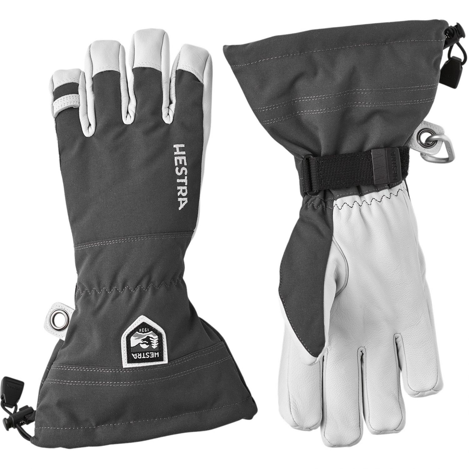 Hestra Army Leather Heli Ski, Skihandschuhe, grau