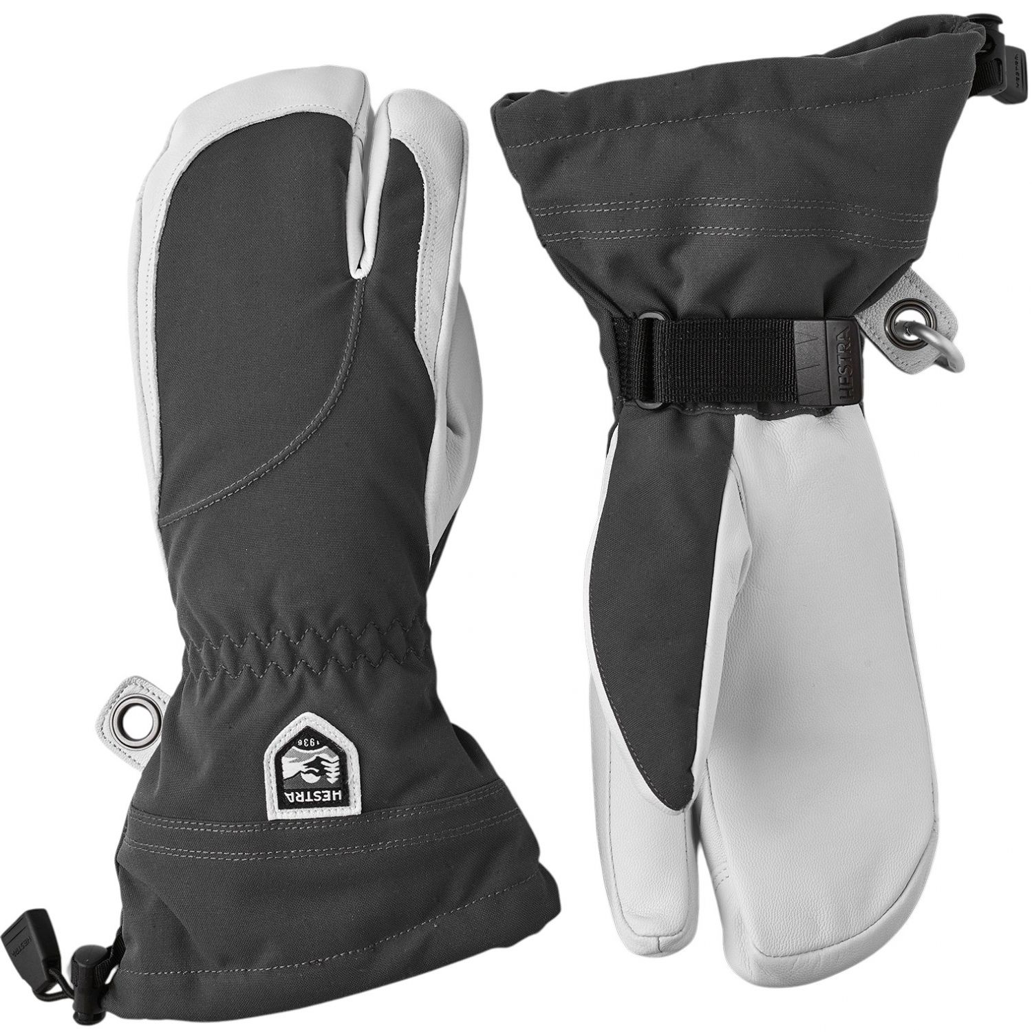 Hestra Heli Ski, 3-Finger-Skihandschuhe, Damen, Grau/weiß