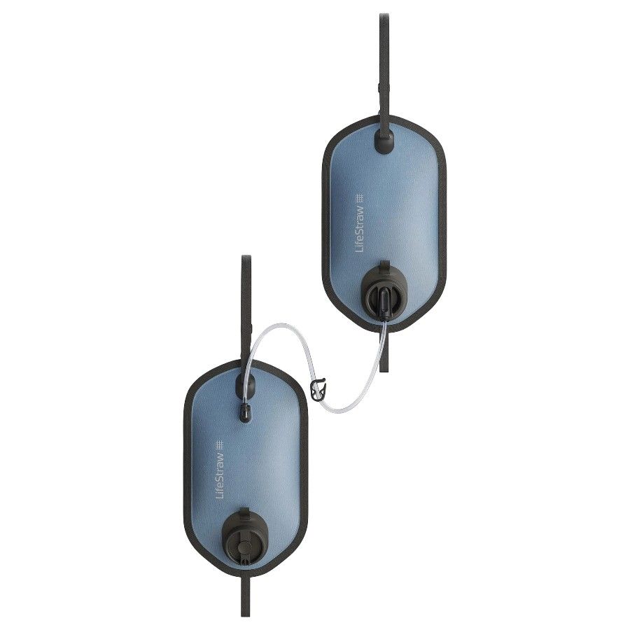 LifeStraw Peak Series - Großes Gravitations-Wasserfilter-System 8l für Camping, Wohnmobil- und Überlandfahrten, Reisen und Outdoor-Abenteuer, Dark Mountain Gray (grau)