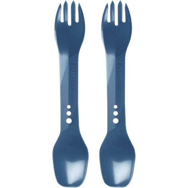 Lifeventure Ellipse Spork 2-Pack, cubiertos, azul oscuro