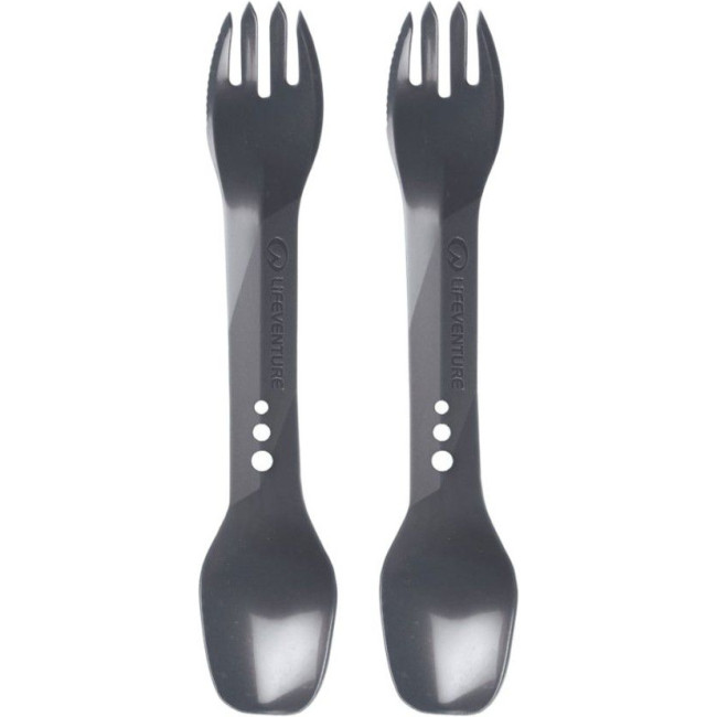 Lifeventure Ellipse Spork 2-Pack, cubiertos, gris
