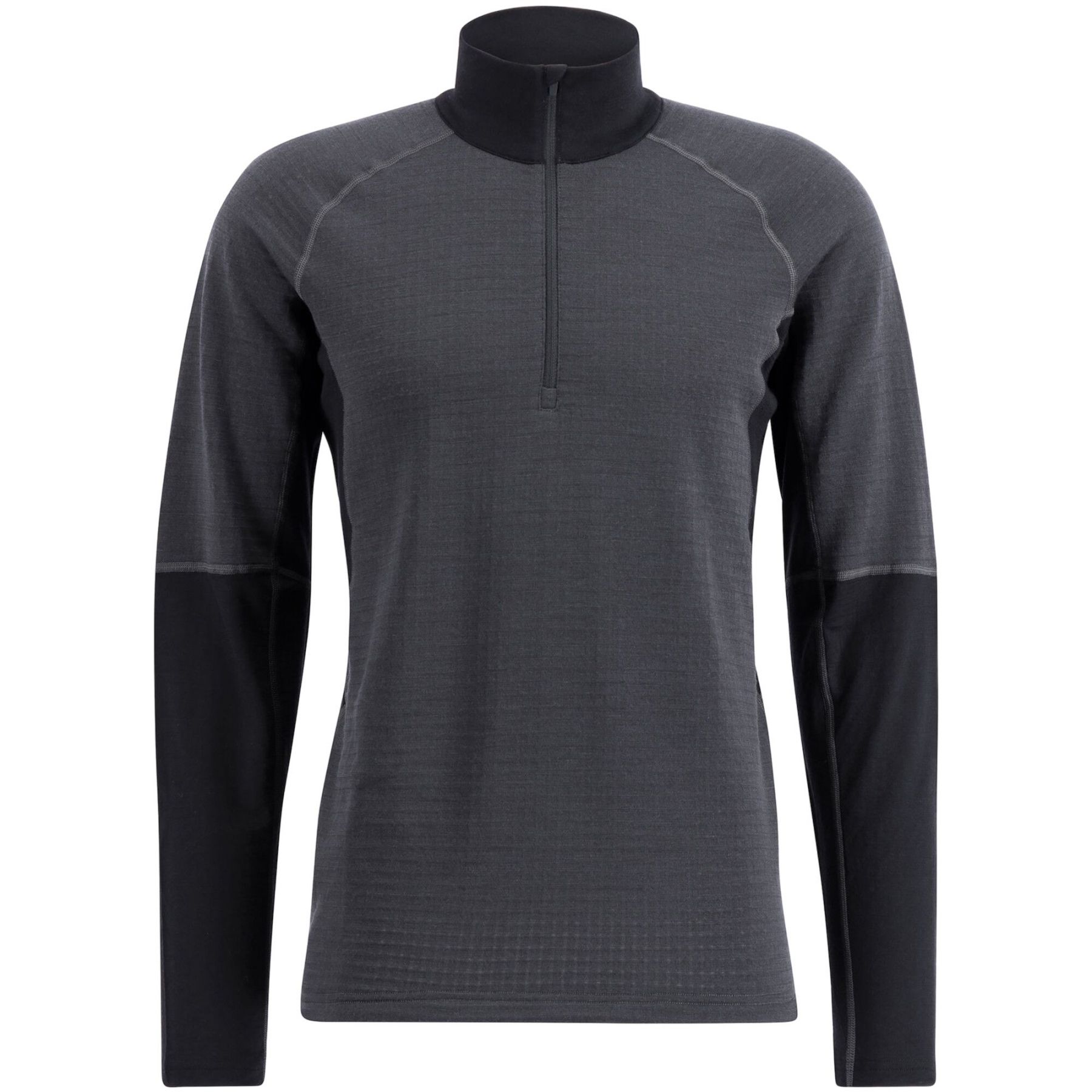 Lundhags Prime Merino Half Zip, Midlayer, Herren, Grau/Schwarz