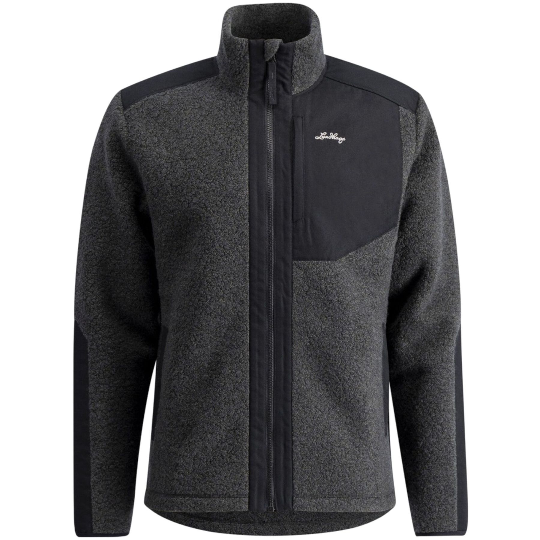Lundhags Saruk Wool Pile Mid Full Zip, Midlayer, Herren, Grau