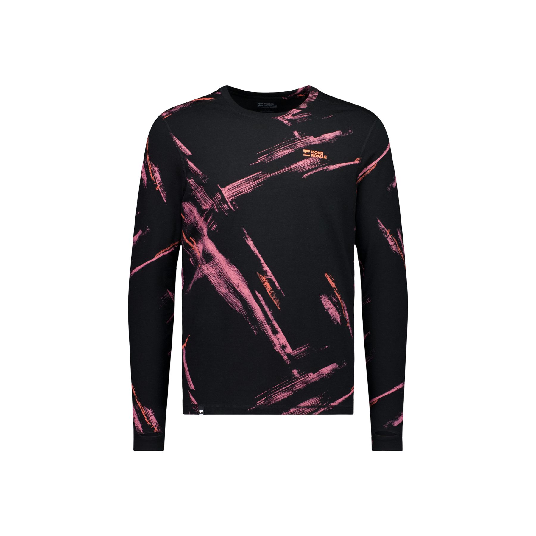Mons Royale Cascade Merino Base Layer Long Sleeve, Skiunterhemd, Herren, airbrush