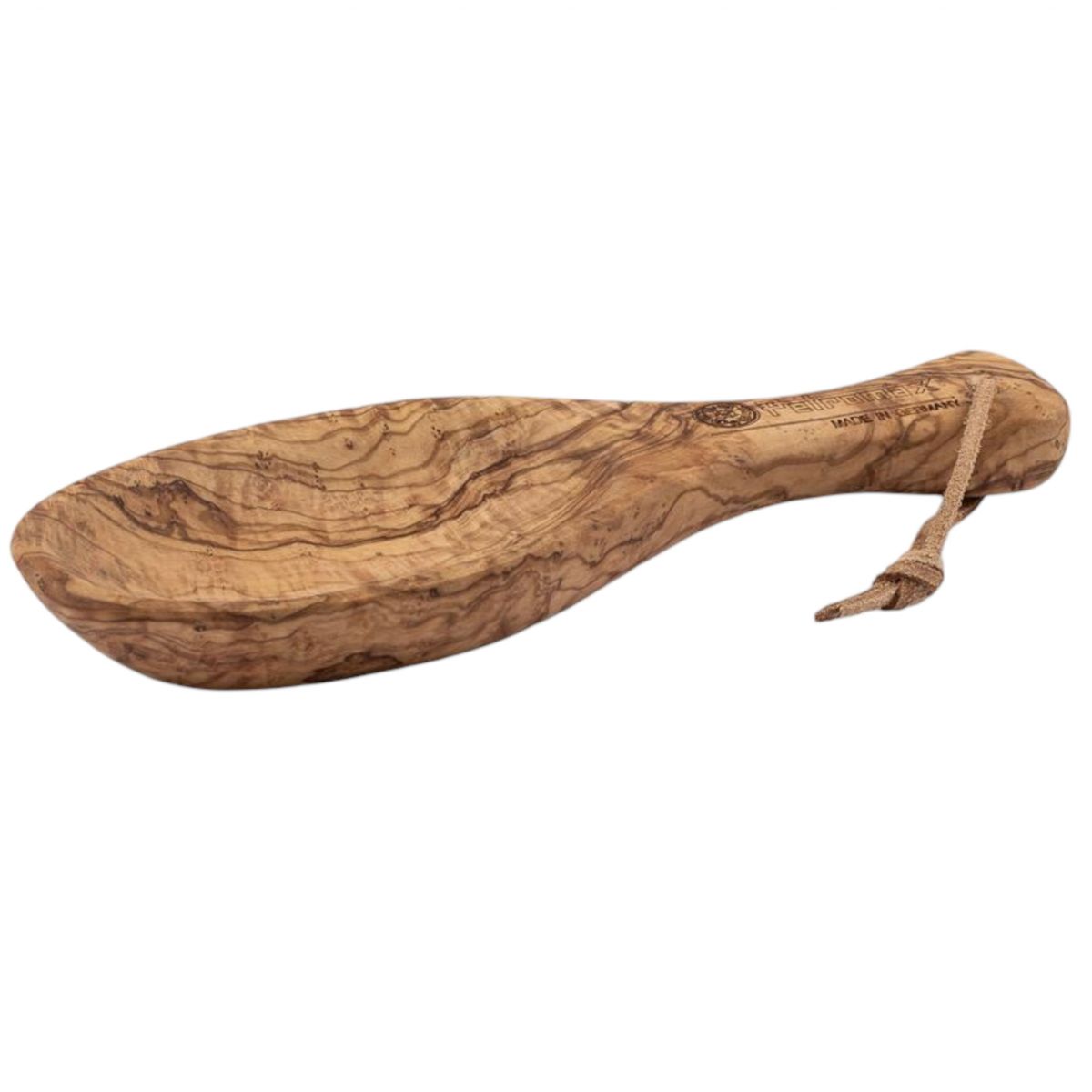 Petromax Flat Bowl 23 cm Olive Wood, cuchara, madera de olivo