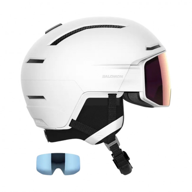 Salomon Driver Prime Sigma Plus, Skihelm mit Visier, weiß