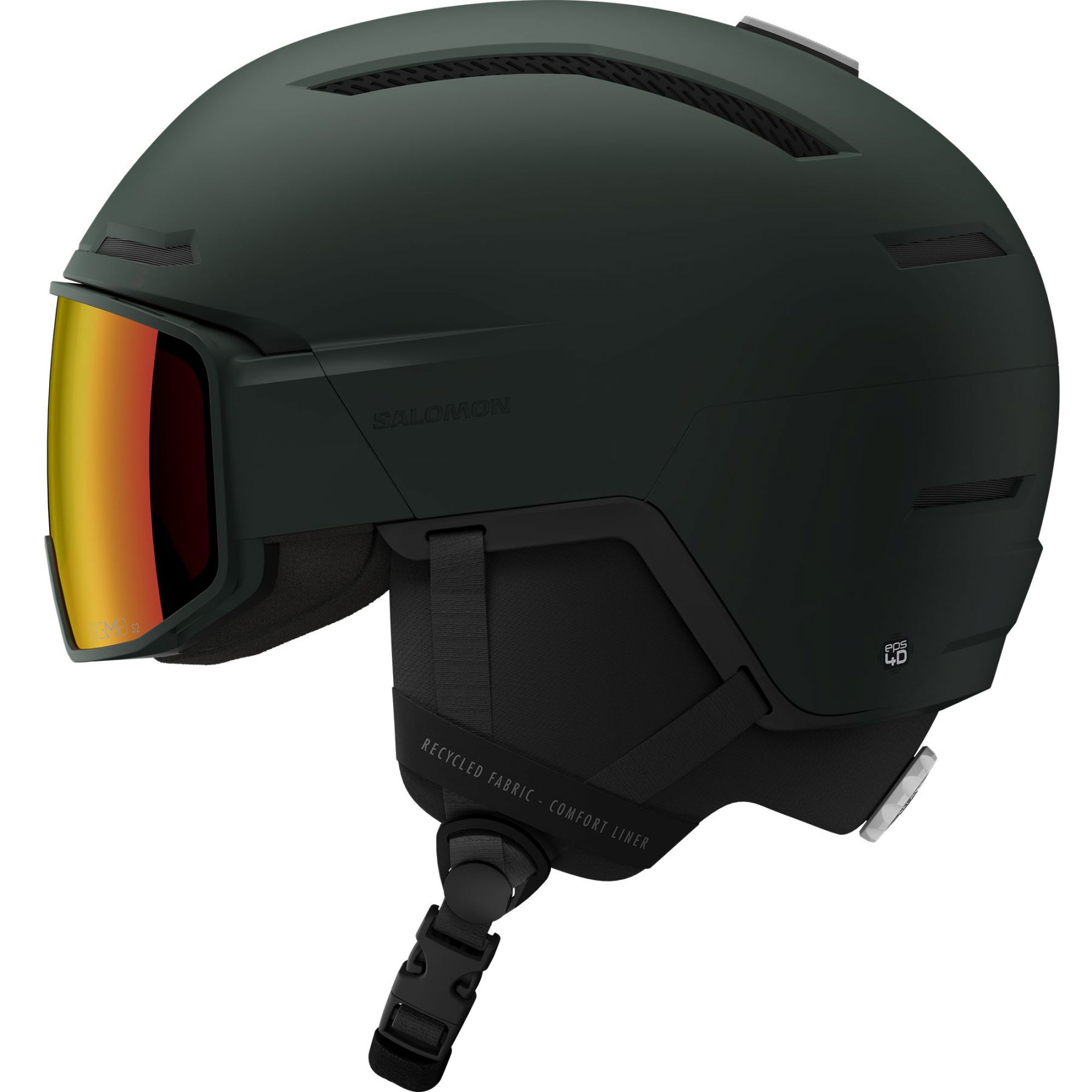 Salomon Driver Pro Sigma, Skihelm mit Visier, dunkelgrün