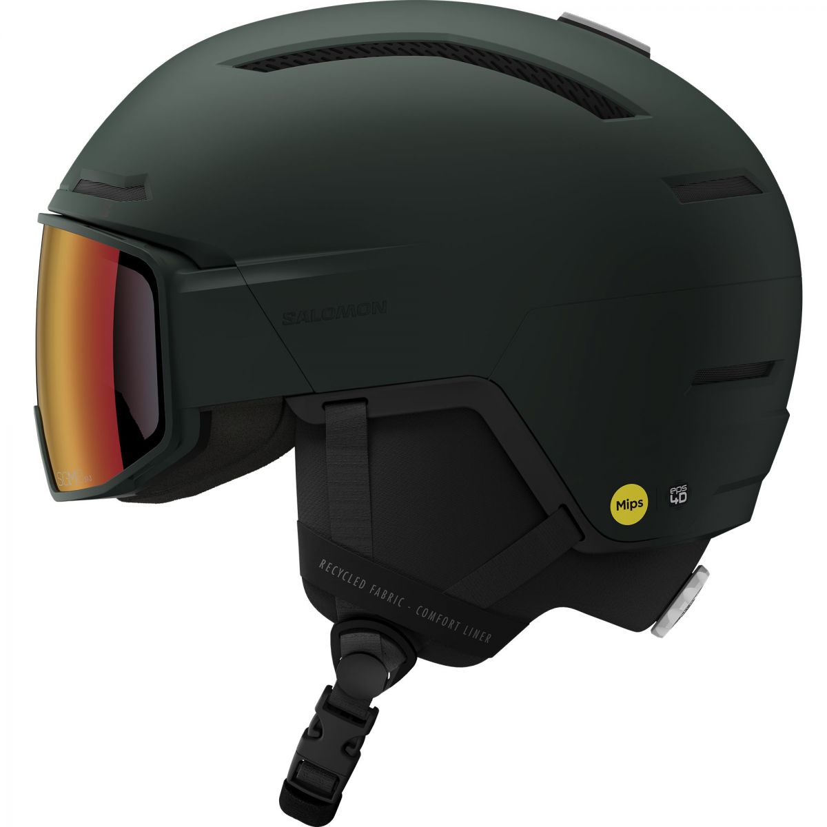 Salomon Driver Pro Sigphoto MIPS, Skihelm mit Visier, dunkelgrün