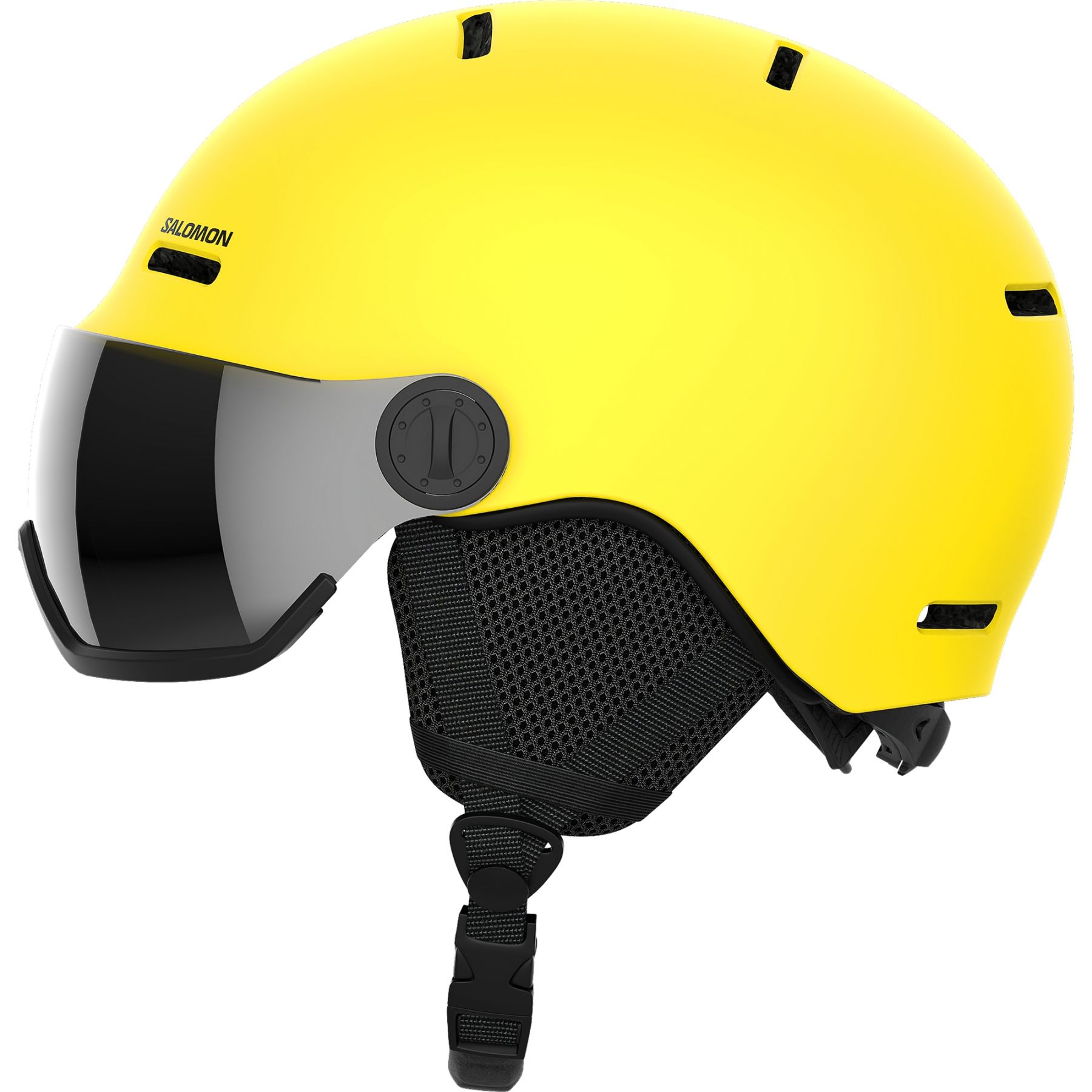 Salomon Orka Visor, Skihelm mit Visier, Junior, gelb