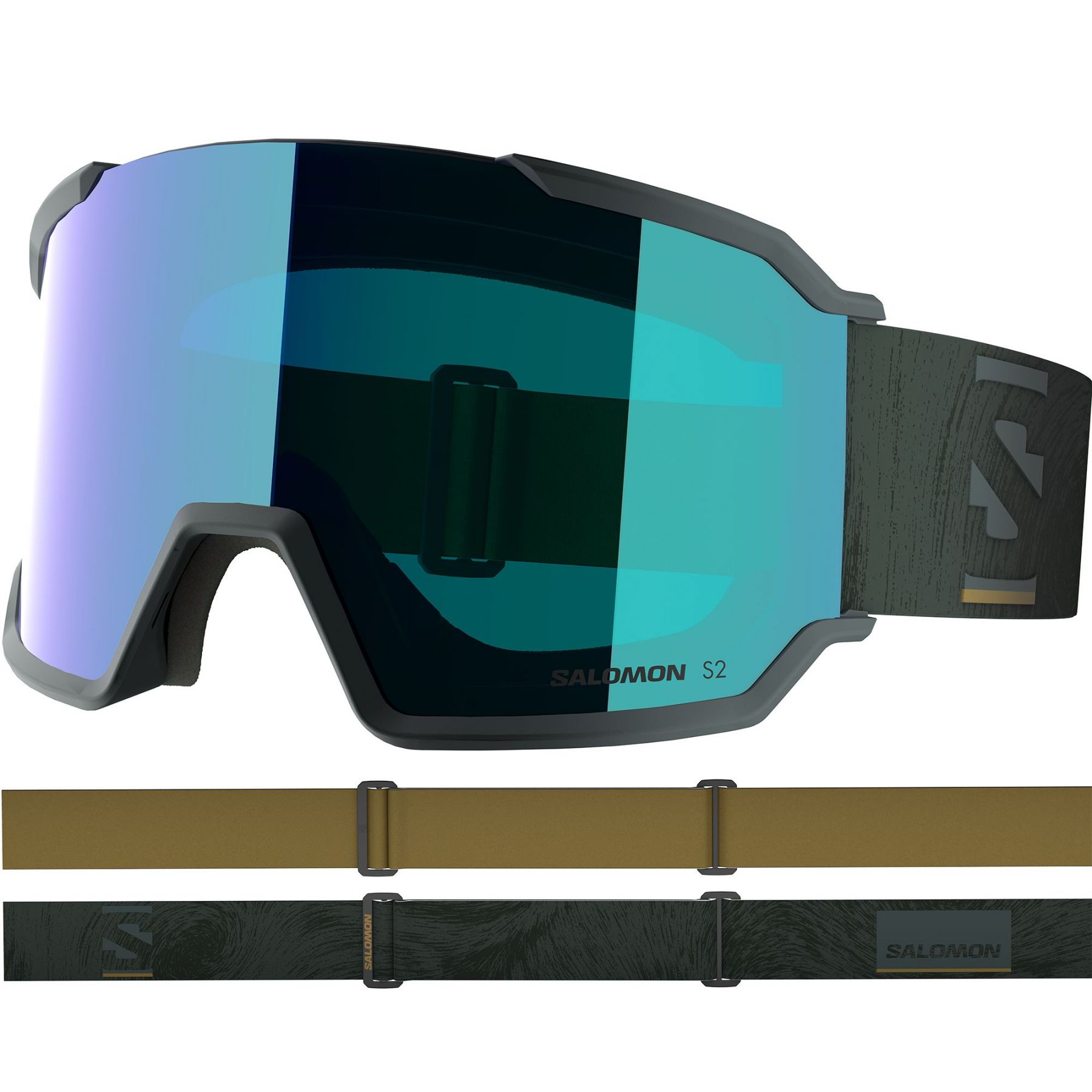 Salomon S/View 3, Skibrille, dunkelgrün