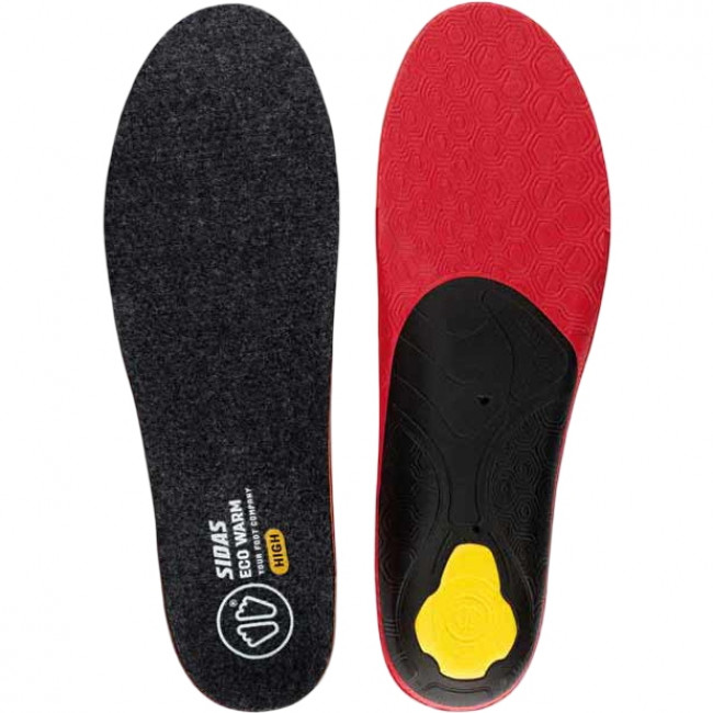 Sidas 3feet Eco Warm High, Einlegesohle, schwarz/rot