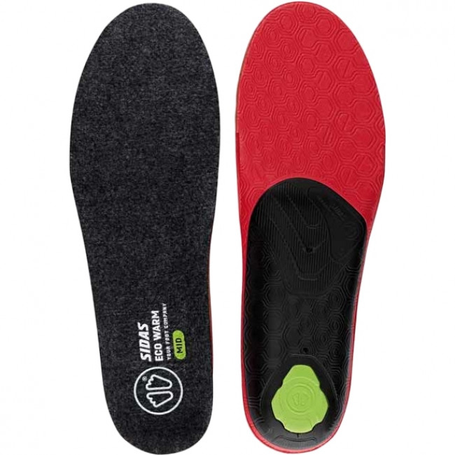Sidas 3feet Eco Warm Mid, Einlegesohle, schwarz/rot