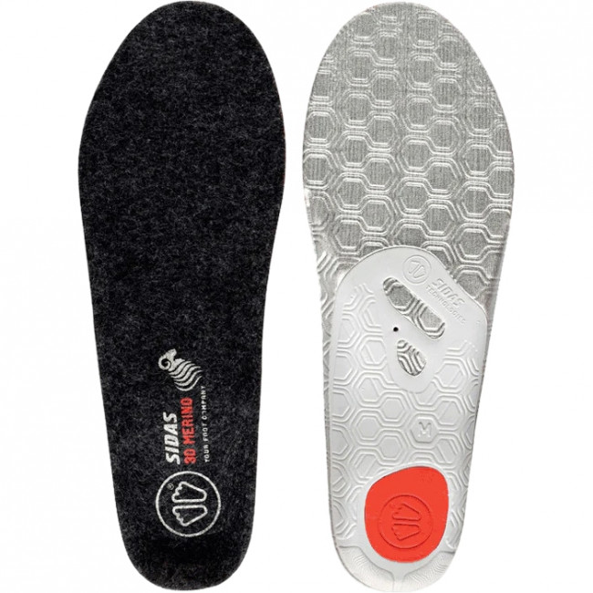 Sidas Winter 3D Merino, Einlegesohle, schwarz/grau