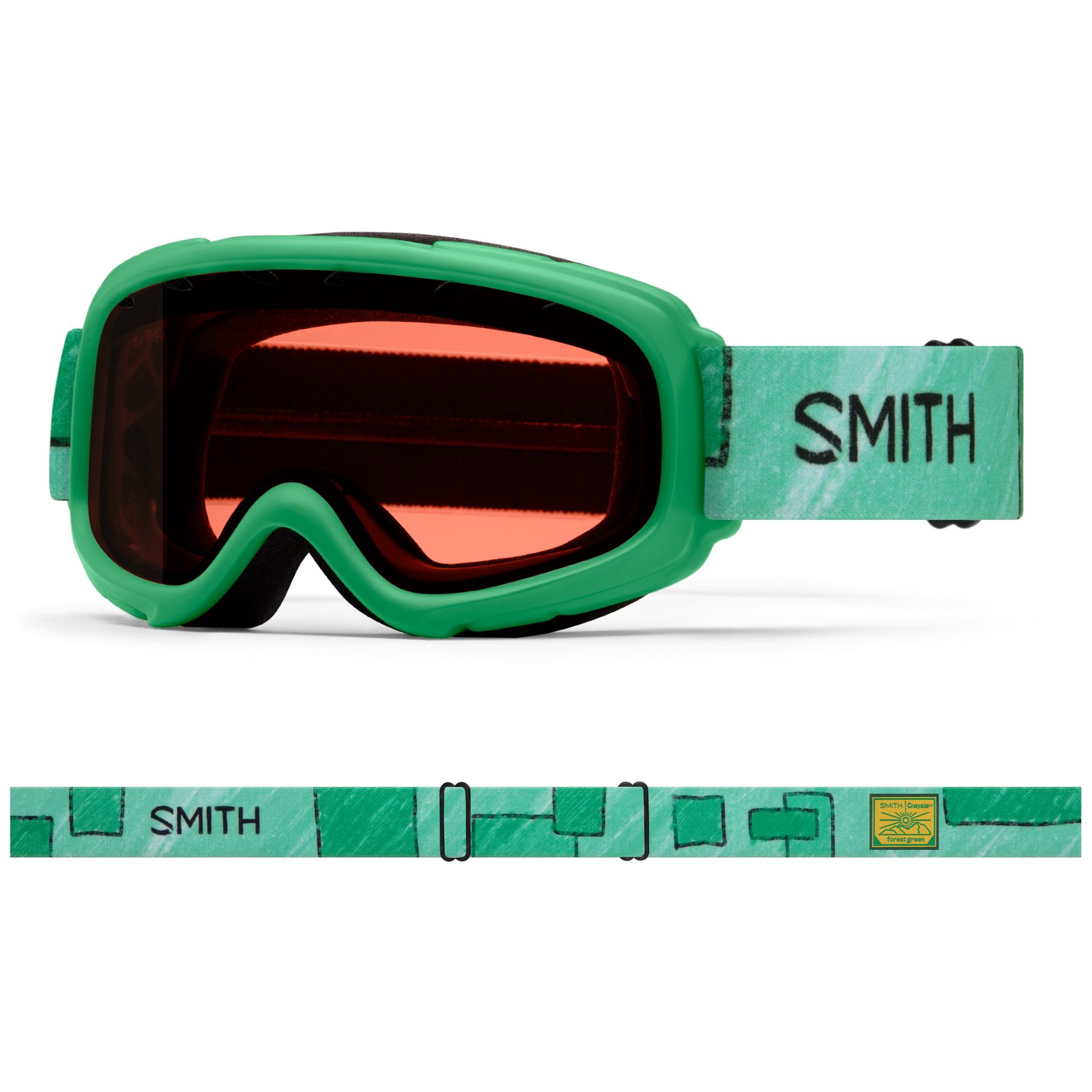 Image of Smith Gambler, OTG Skibrille, Junior, Crayola Forest Green x Smith
