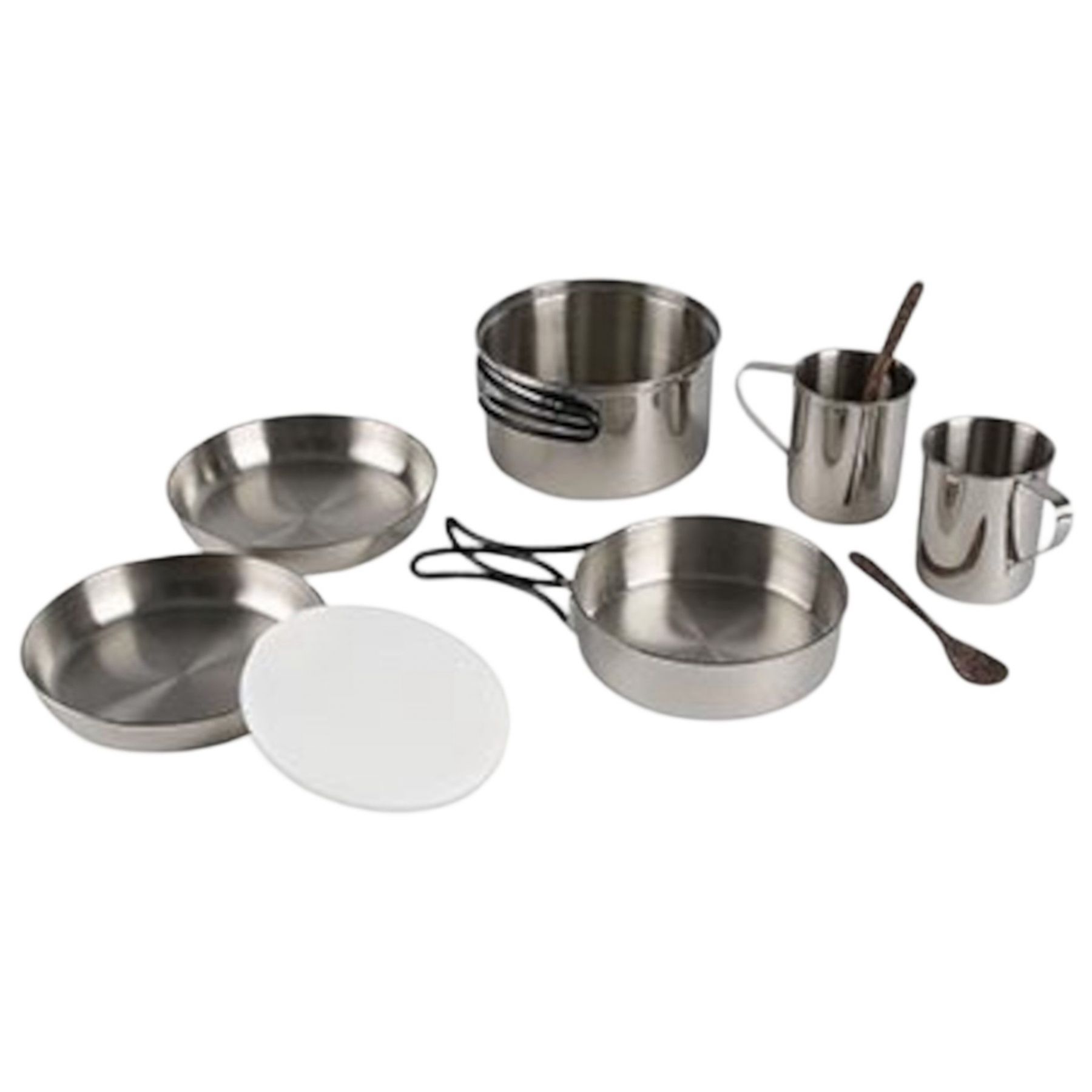 Tatonka Camping-Kochgeschirr Picnic Set (8-teilig) - Edelstahl-Geschirr fürs Picknick mit Topf, Pfanne, Teller, Tassen und Löffel
