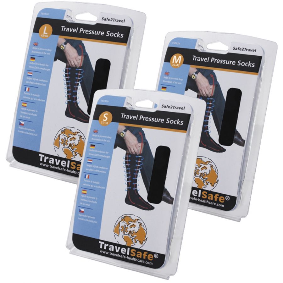 Travel Safe TravelSafe Pressure Socks, Kompressionsstrümpfe, Schwarz