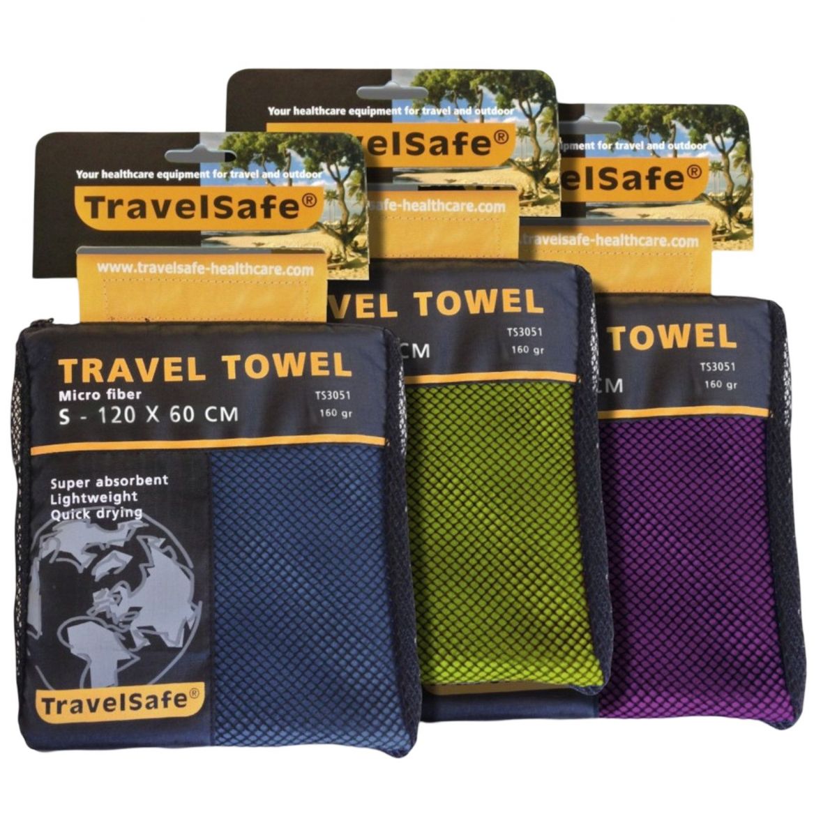 TravelSafe Toalla de Viaje Microfibra S, lila