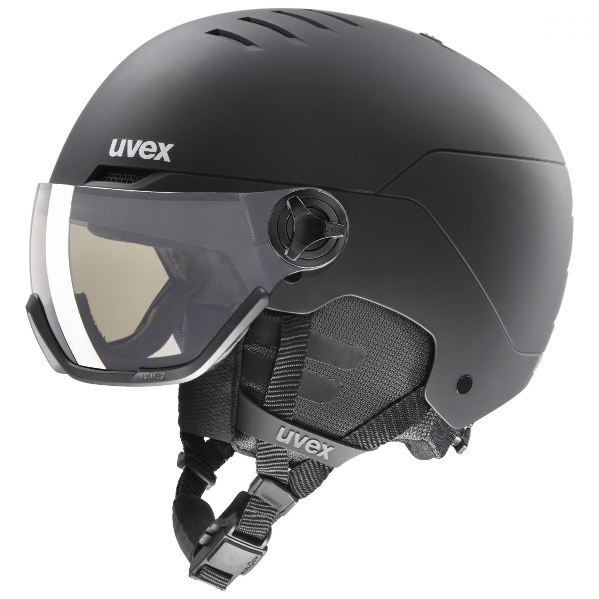 Uvex Wanted Visor Pro V, Skihelm mit Visier, schwarz