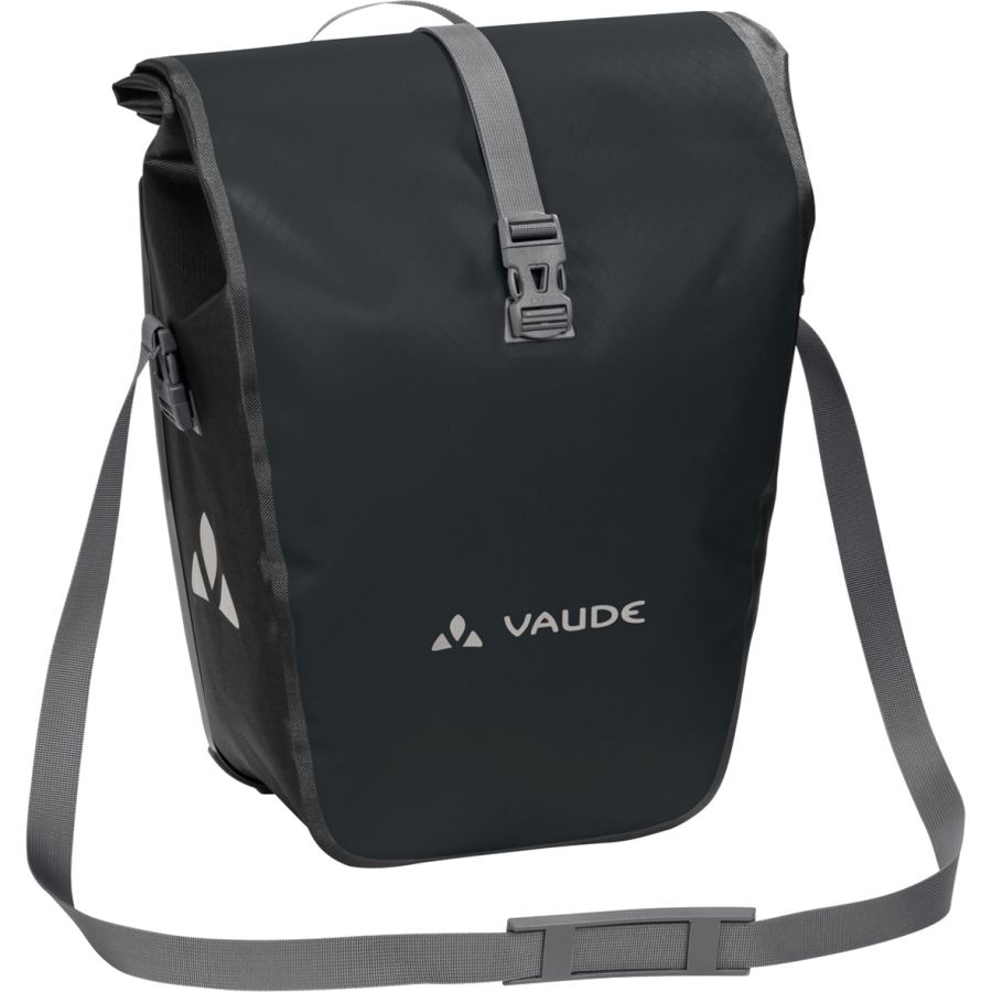 VAUDE Fahrradtaschen für Gepäckträger Aqua Back 2x24L – Schwarz | Fahrrad Gepäckträgertasche hinten – einfache Befestigung – Made in Germany - 48L Gesamtvolumen - wasserdicht